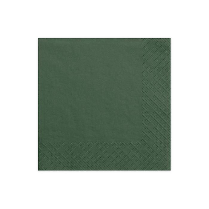 Flaskegrøn 3-Lags Servietter 20x - 33 x 33 cm