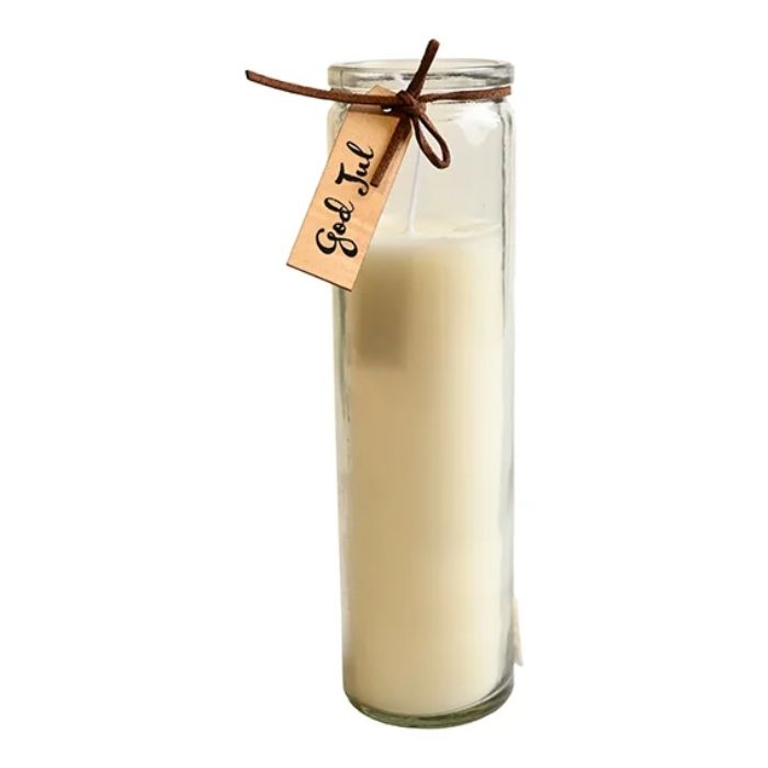 Candle in glass with merry Christmas motif white The Old Pharmacy