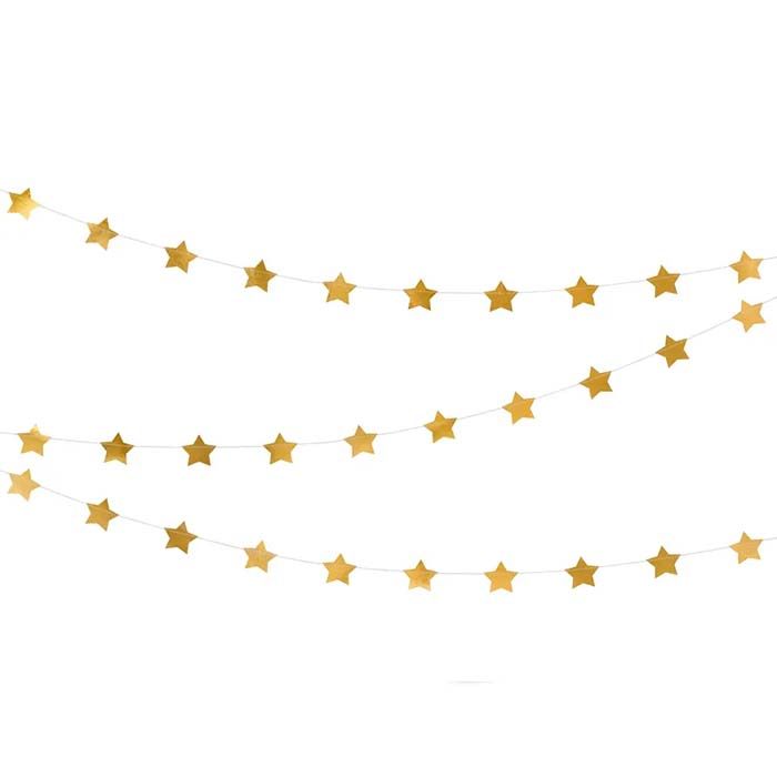 Guld Stjerne Guirlande - 3,6 meter