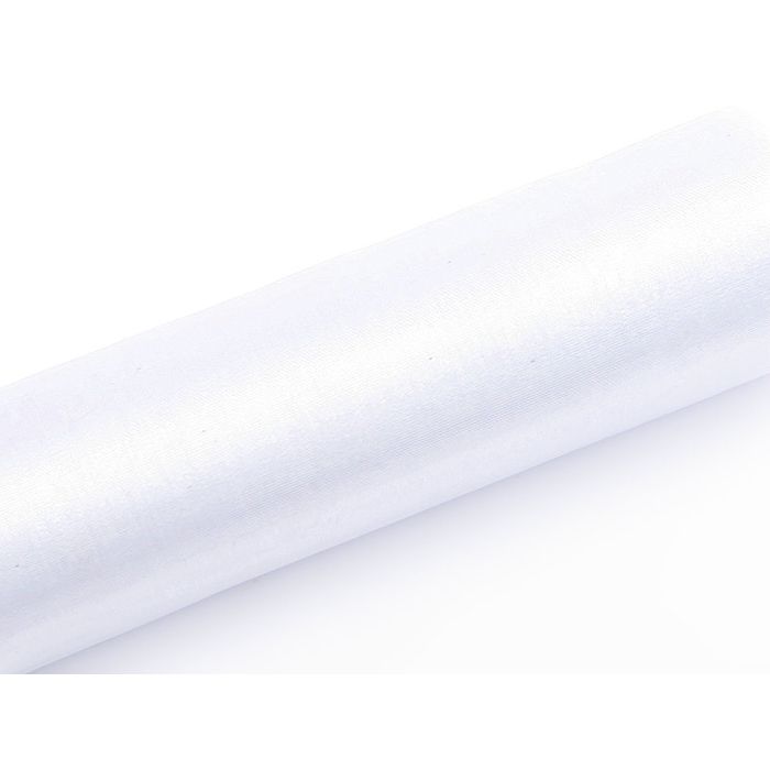 Organza Table Runner Narrow White - 0.16 x 9 Metres