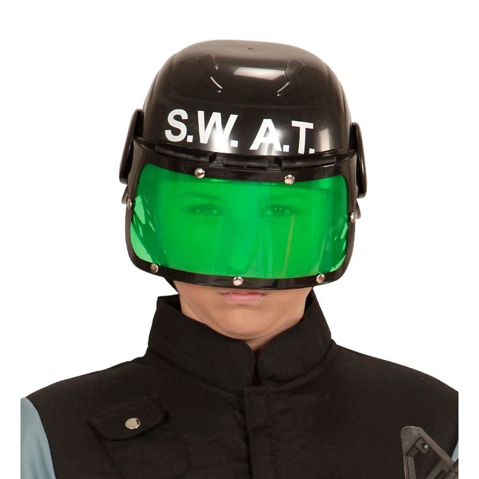 SWAT children's helmet with green visor