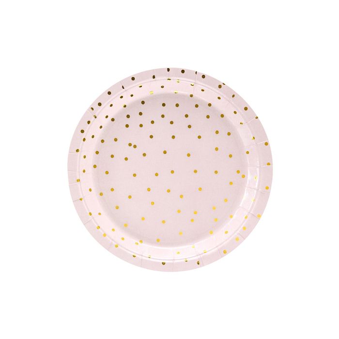 Pink Plate With Dots 6x - 18 cm 