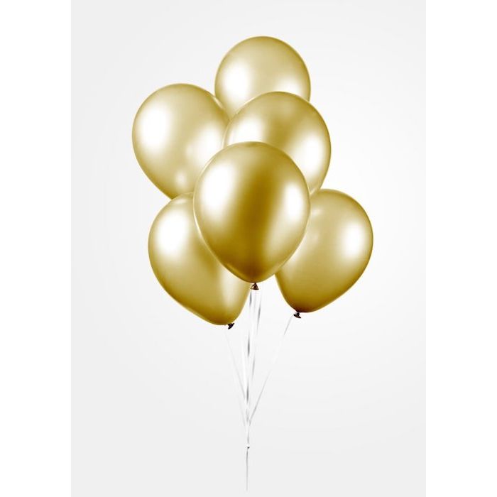 Guld Chrome Balloner 10x - 30 cm