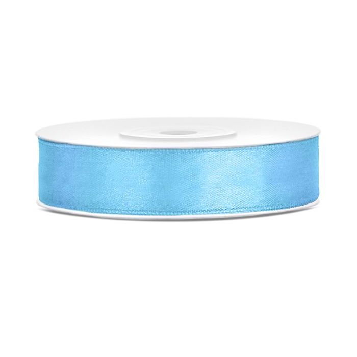 Light Blue Satin Ribbon - 12 mm x 25 m