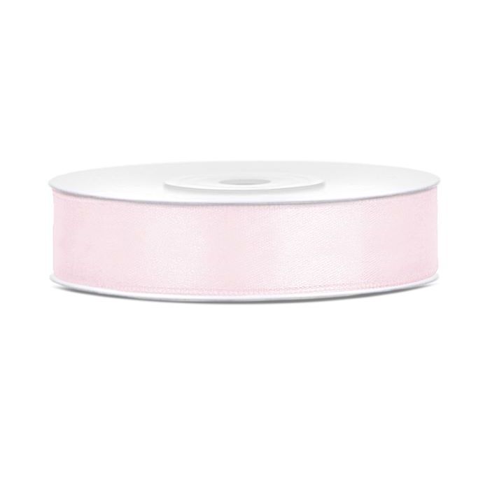 Pastel Pink Satin Ribbon - 12 mm x 25 m