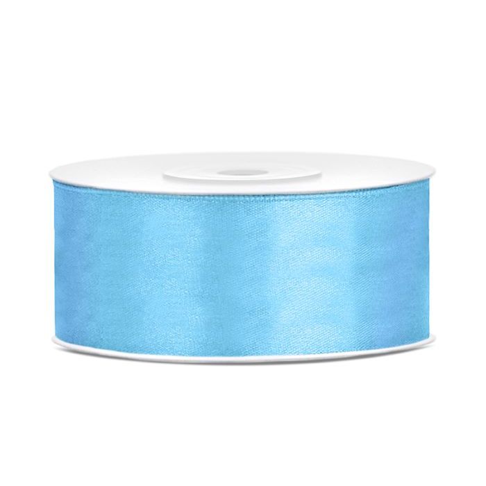 Light Blue Satin Ribbon - 25 mm x 25 m