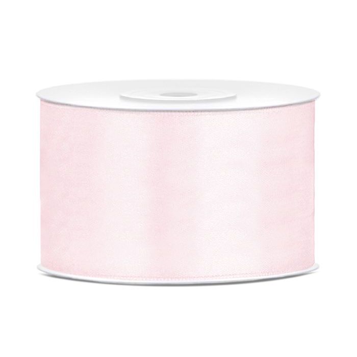Pastel pink satin ribbon - 38 mm x 25 m