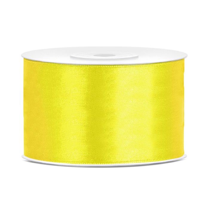Yellow satin ribbon - 38 mm x 25 m