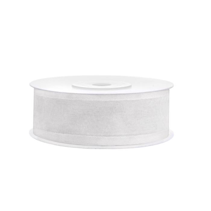 White chiffon ribbon - 25 mm x 25 m