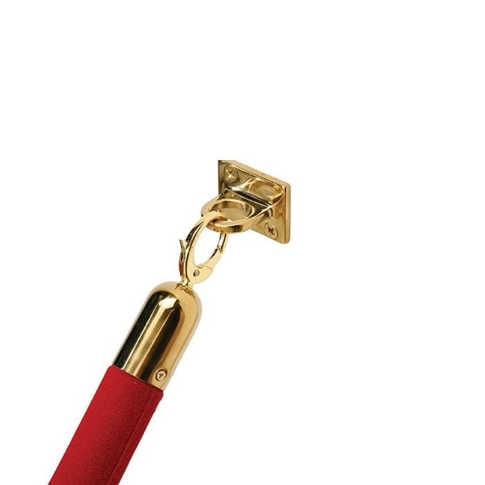 VIP afspærringsreb vægbeslag guld - 4x4 cm