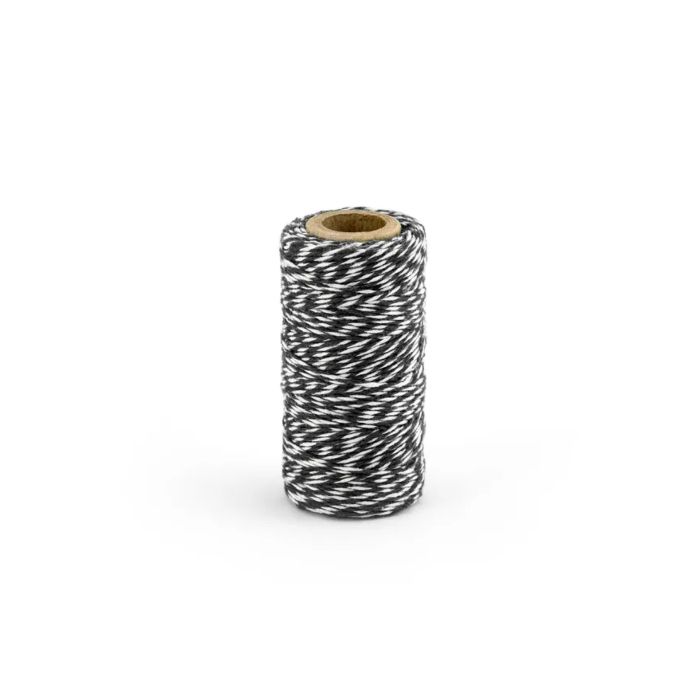 Striped black cotton cord 50 m