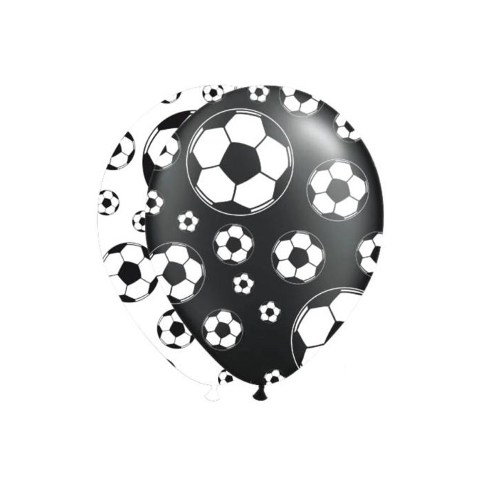 Football-themed balloons black and white 8x - 30 cm