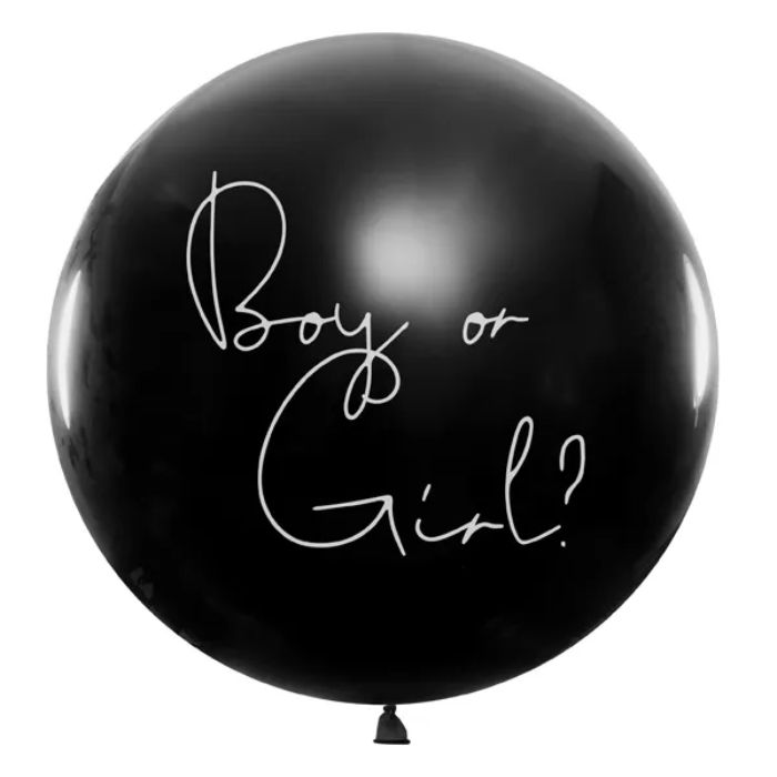 Gender reveal balloon girl 1 m black 