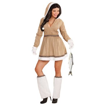 Eskimo costume with leg warmers and gloves