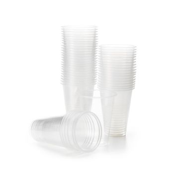 0.4 litre transparent plastic cups 50x beer cups