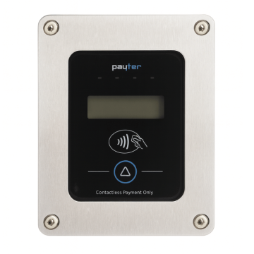 Protective frame contactless payment vending machine