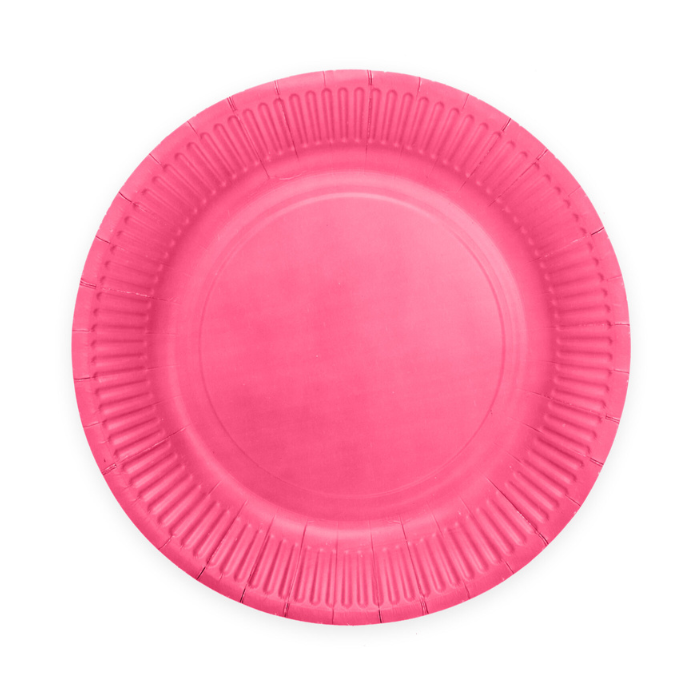 Pink paper plates 8x - Ø 18 cm