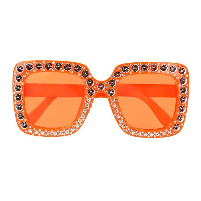 Orange disco glasses with bling