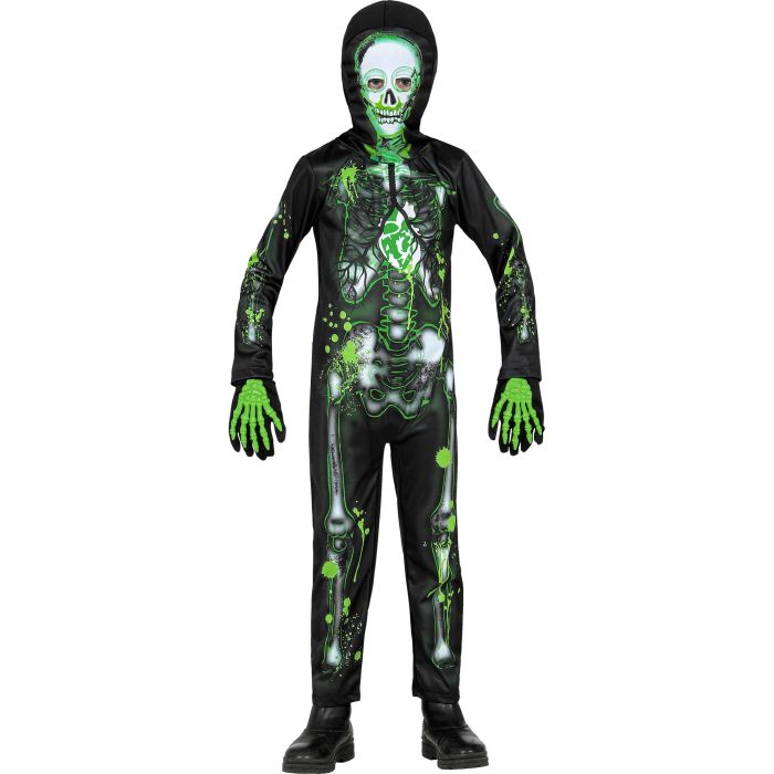 Poisonous skeleton costume in green