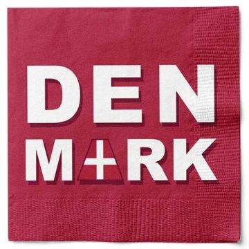 Red napkins with Denmark motif 20x Det Gamle Apotek - 33x33 cm
