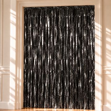 Black Glitter Curtain - 100 x 240 cm