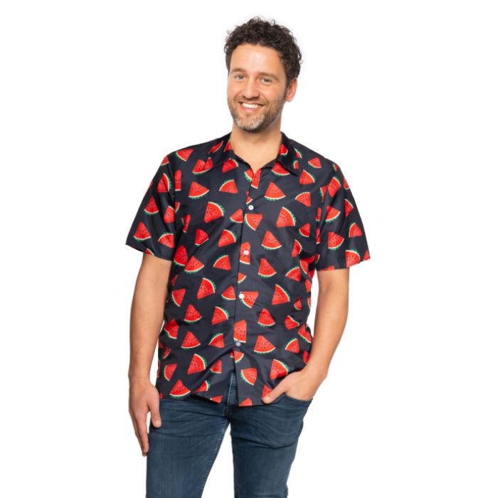 Hawaiian shirt with melon motifs