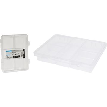 Transparent Storage Box with Compartments 20x16 cm
