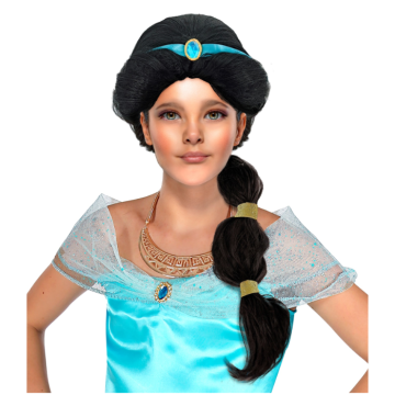 Arabic princess wig with blue headband for children