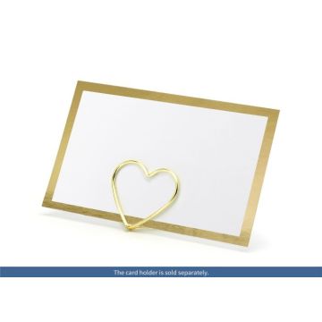 White place card with thick gold edge 10x - 9.5x5.5 cm