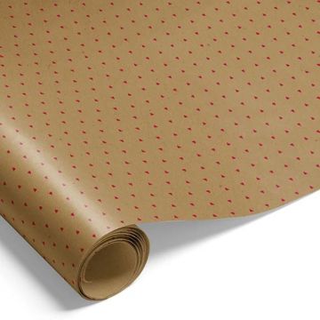 Gift wrap with hearts brown gift wrapping 10m The Old Pharmacy
