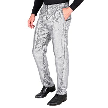 Men's Silver Sequin Trousers