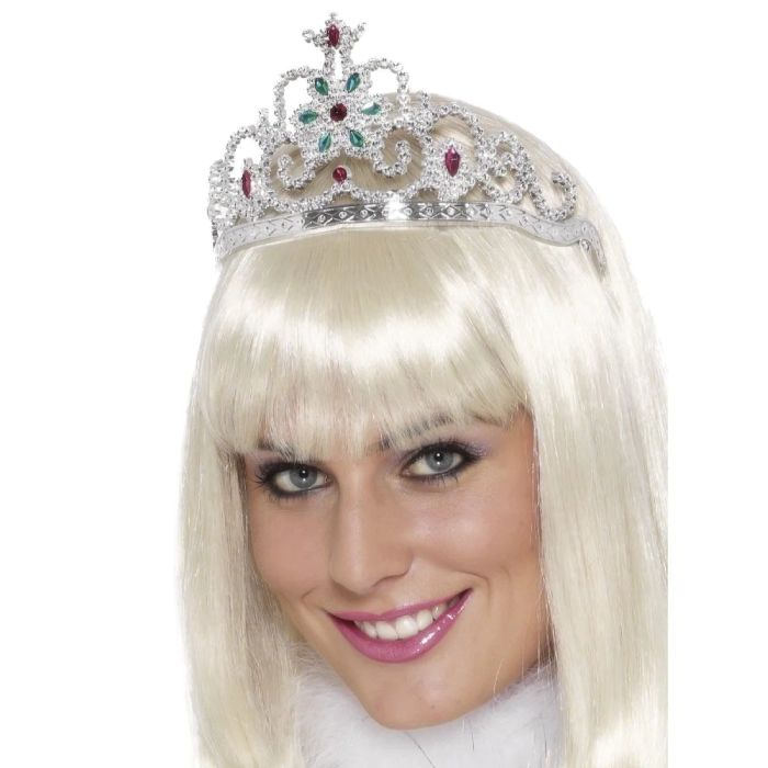 Tiara with jewels in silver - one size