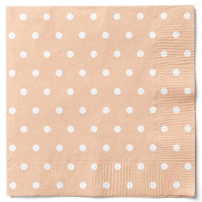 Orange napkins with white dots 20x The Old Pharmacy
