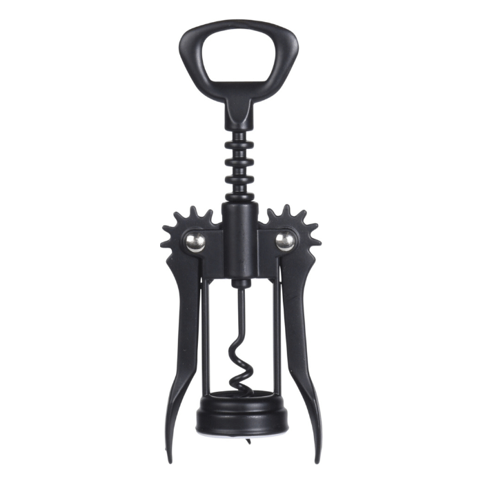 Black metal corkscrew with wings