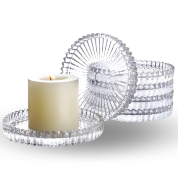 Crystal candle holder - 9.5 cm