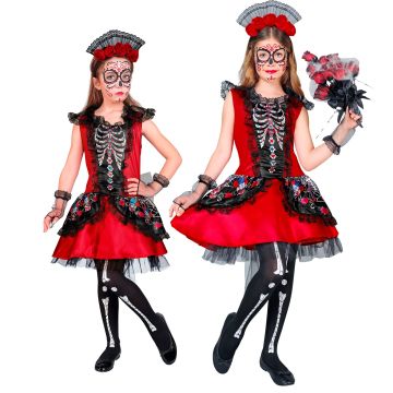 Sugar Skull Dress for Girls with Headband
