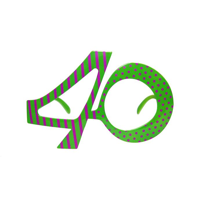 40th birthday glasses green