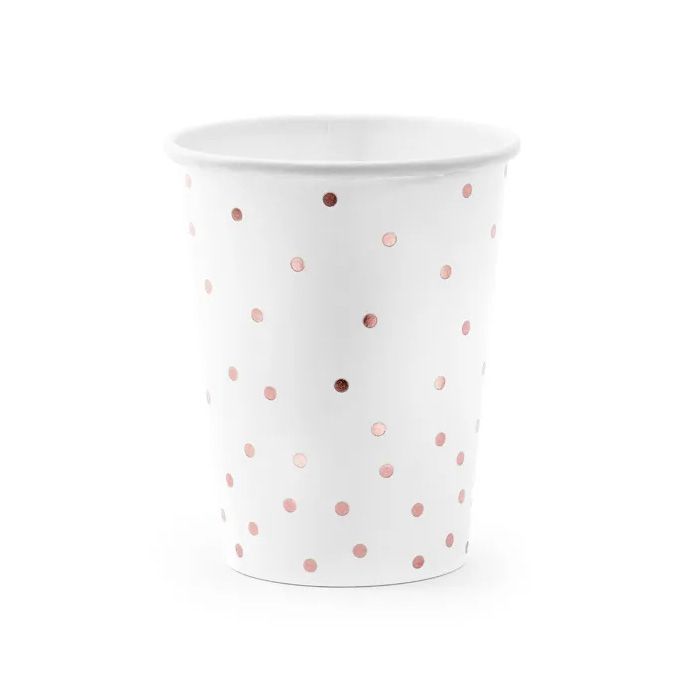 Paper Cups with Polka Dots 6x - 260 ml