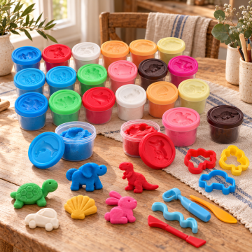 Modelling Clay Set with 20 Pots and 42 Accessories