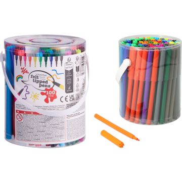 Felt-tip Pens 100 pcs. in 20 Colours