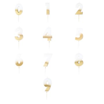 Gold Number Cake Candles 5x4 cm (Multiple Variants)
