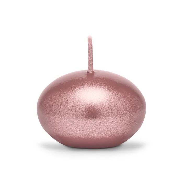 Floating candles metallic rose gold 5x - 4 cm