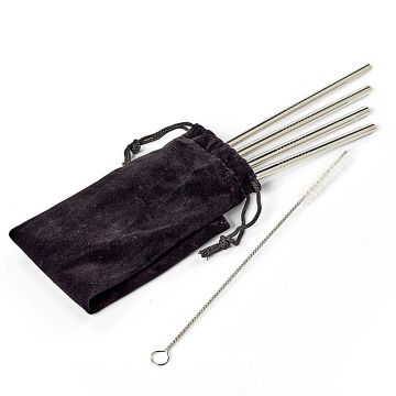 Stainless Steel Straws 4x Ø6 21.5 cm