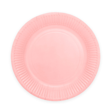 Pink paper plates 8x - Ø 23 cm