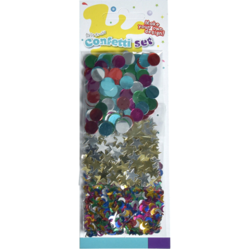 Decorative confetti with 3 different designs