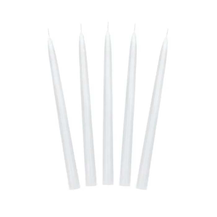 Dinner candles metallic matte white 10x - 24 cm
