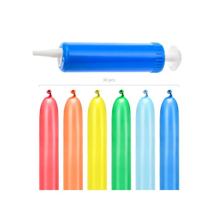 Balloon animal modelling kit with balloons and pump 30 pieces - 130 cm