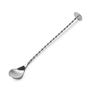 Twisted Bar Spoon with Muddler in Stainless Steel