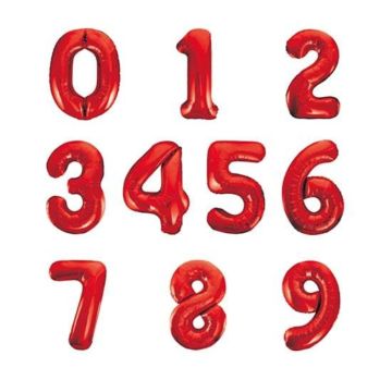 Number balloons red 86 cm