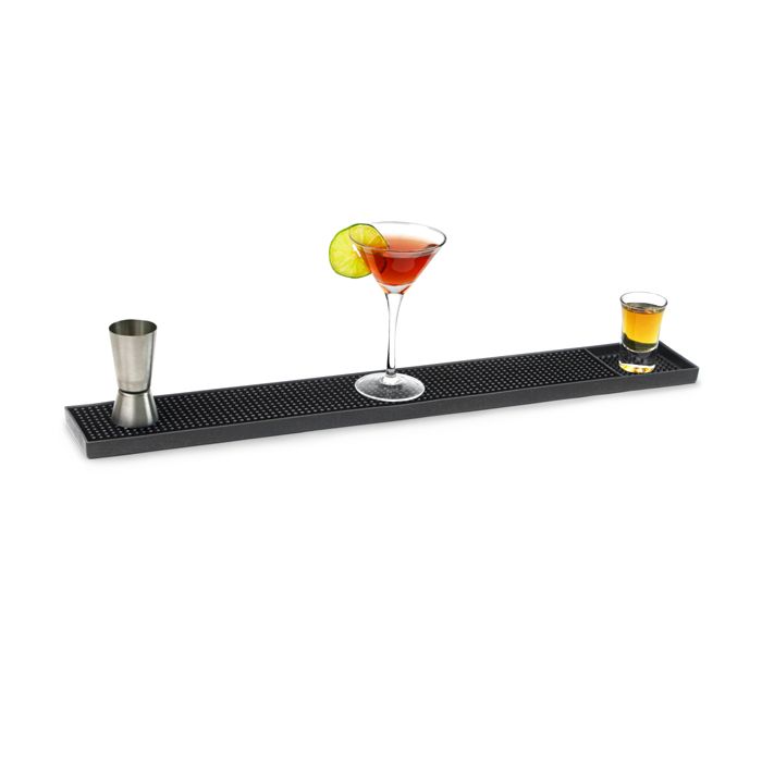 Black PVC Bar Mat - 60x10x1 cm